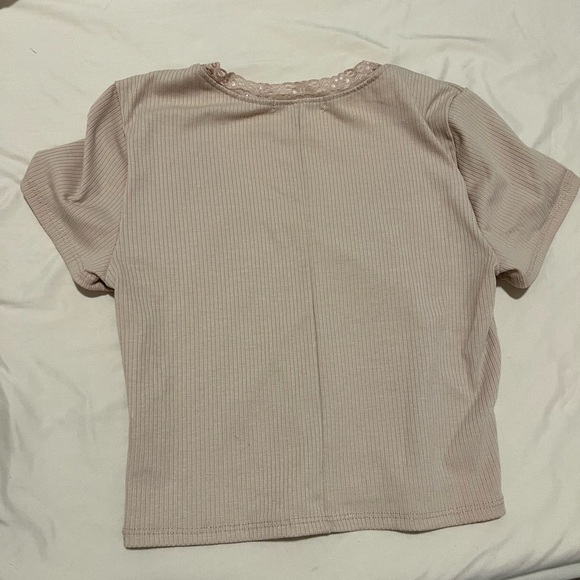 Women's Tan Ribbed Top - Picture 3 of 3